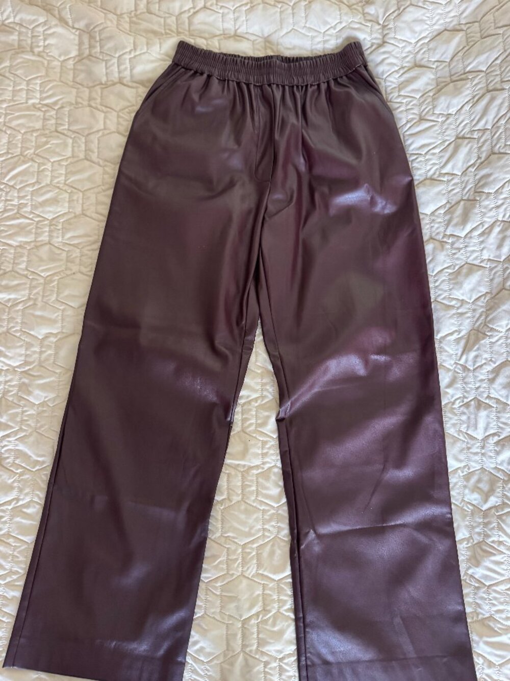 AQUA Women's Faux Leather Pants